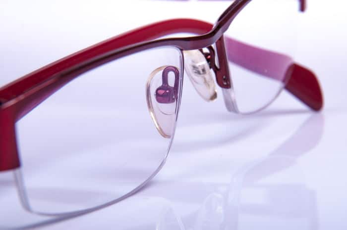 semi-rimless glasses with adjustable nosepads