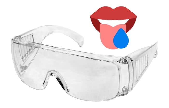 using saliva on safety glasses