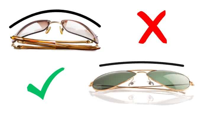higher vs. lower base curve sunglasses