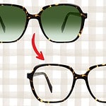 changing a pair of sunglasses to glasses