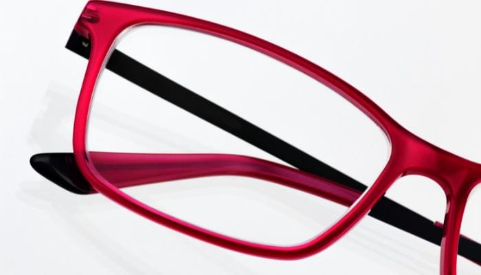 closeup of acetate glasses frame