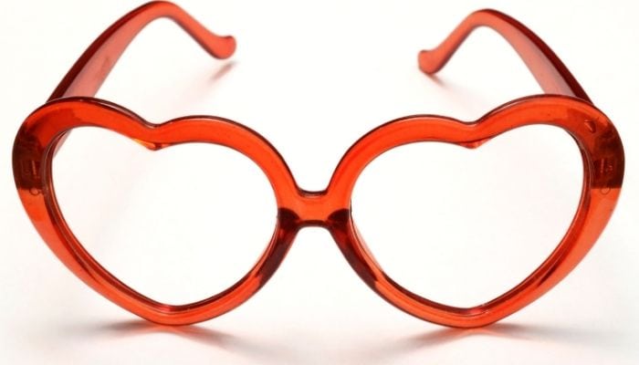 heart shaped glasses with rounded edges