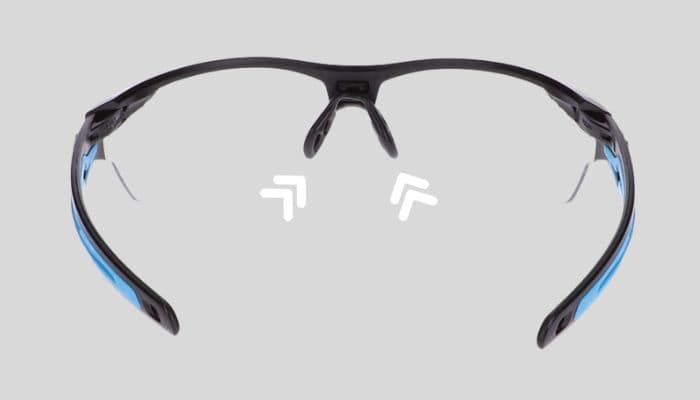 sport glasses with adjustable nose pads